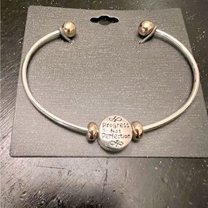 Mardel NWT Progress Not Perfection Silver Cuff